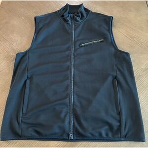 Nautica Competition Lightweight Vest‎ Men's Size XL Black Full Zip Y2K USA Made